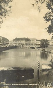 RPPC Postcard 93 Goteborg Sweden Kungsportsbron och Vallgraven Posted 1928