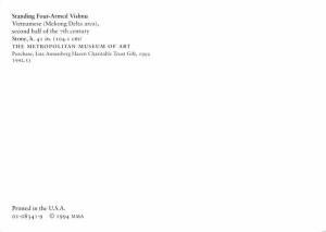 Standing Four Armed Vishnu - Vietnamese