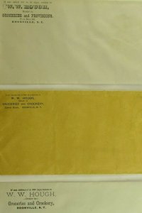 1870-80's W. W. Hough Groceries & Crockery Envelopes Boonville, N.Y.  #M 