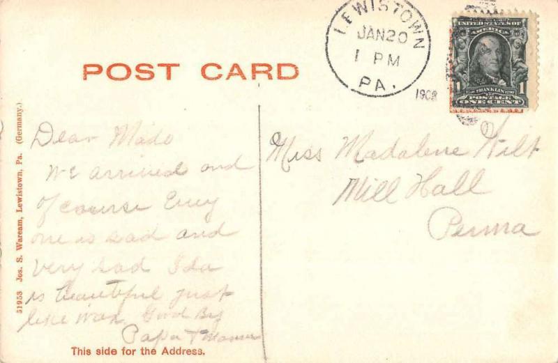 lewiston churches pennsylvania L4366 antique postcard