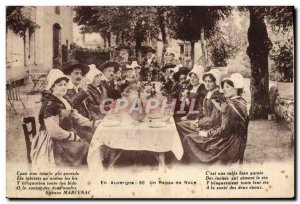 In Auvergne Old Postcard From A Meal Noce Folklore