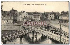 Old Postcard Le Mans Bridge X and First Quarter