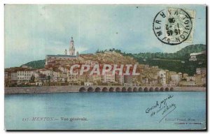 Old Postcard Menton General view