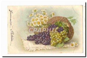 Postcard Old Grapes Still Life Flowers + Fancy