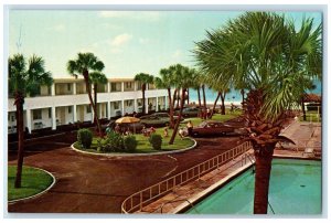 1960 Gulf Beach Hotel Poolside View Lido Beach Sarasota Florida Antique Postcard