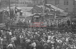 President Teddy Roosevelt, RPPC, Traveling Liberty Bell at Railroad Station