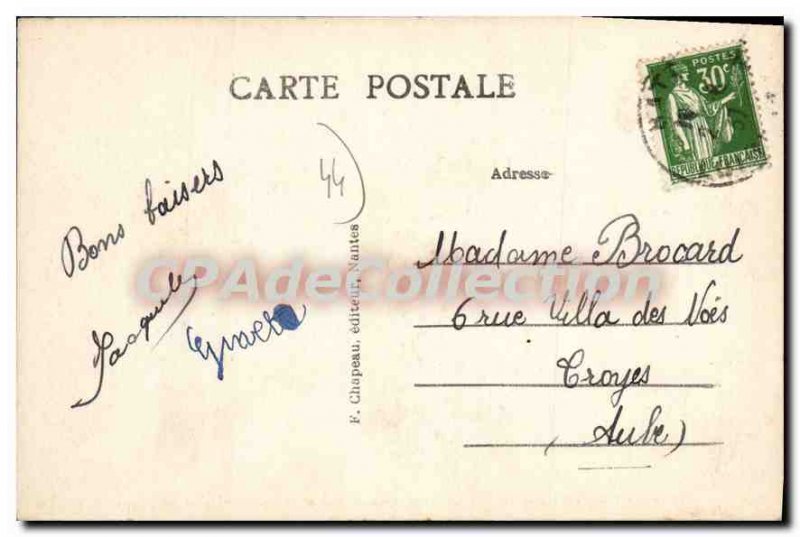 Postcard Old Batz sur Mer Loire Inf La Plage Saint Michel and Megalith of Pie...