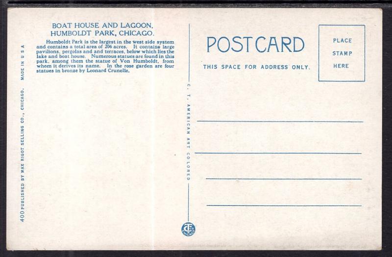 Boat House and Lagoon,Humboldt Park,Chicago,IL