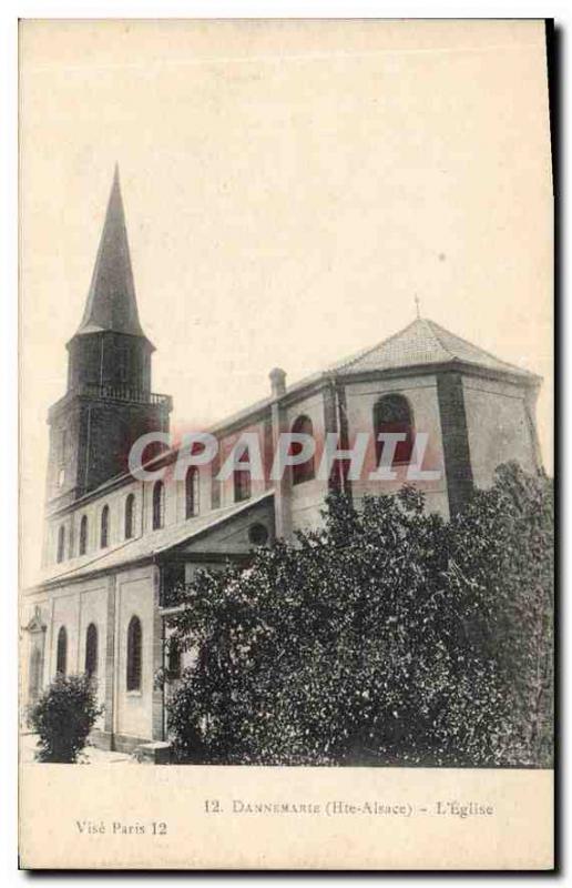 Old Postcard Dannemarie Haute Alsace Church