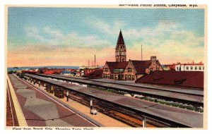 Postcard WY Cheyenne - Union Pacific Station view from Track Side