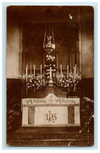 1919 Rejoice And Sing Praises Church Interior Springfield MA RPPC Photo Postcard 