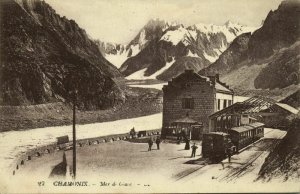 france, CHAMONIX, Mer de Gare, Railway Station (1910s) Postcard