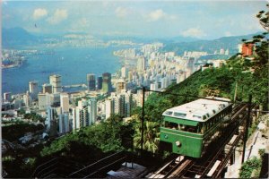 Hong Kong Peak Tram Green China Unused Continental Postcard C10