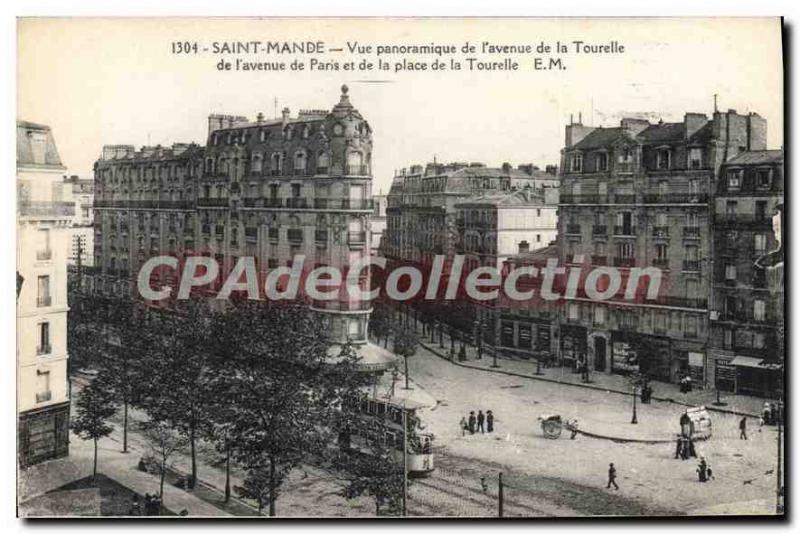 Postcard Old Saint Mande Panoramic View From I'Avenue De La Tourelle Paris Av...