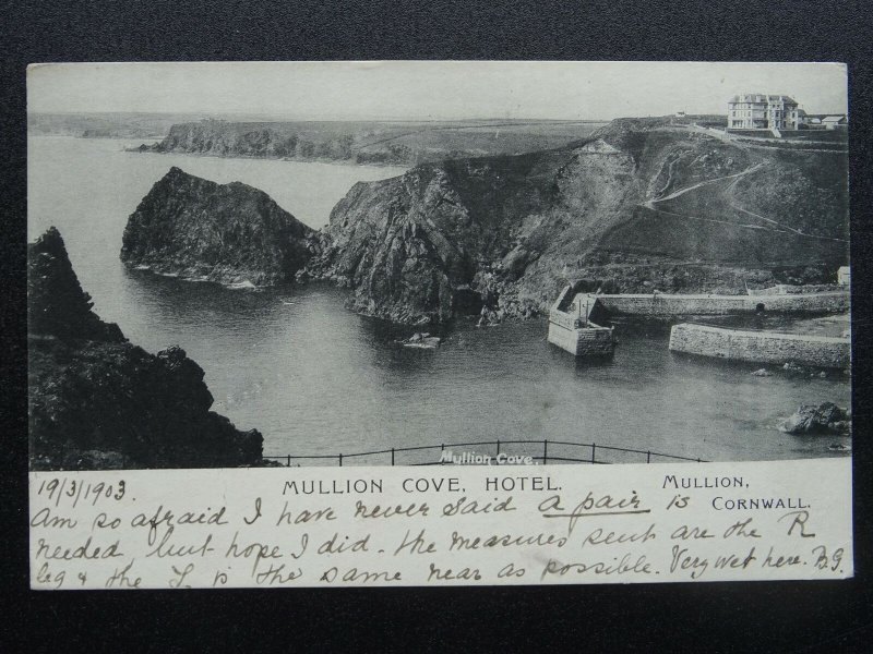 Cornwall MULLION COVE Hotel c1903 UB Postcard by Frith