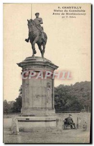 Old Postcard Chantilly Statue Connetable Anne de Montmorency