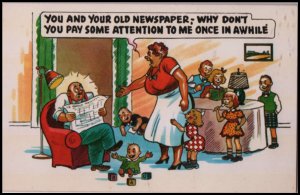 population explosion postcard: You and Your Old Newspaper!