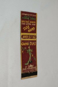 China Doll New York's Only Chinese Nite Club 20 Strike Matchbook Cover