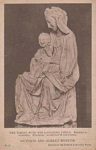 Virgin & Child The Laughing Antique Museum Statue Sculpture Rare Postcard