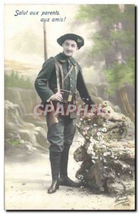 Old Postcard Militaria Alpine hunters