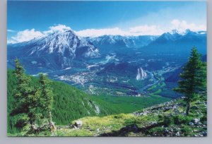 Bow Valley And Townsite From Sulphur Mountain, Banff National Park, Postcard