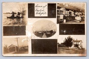 J99/ Scotch Ridge Ohio RPPC Postcard c1910 5View Interior Covered Bridge 227