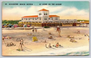 St Augustine Florida~Beach Hotels~ART DECO~Lifeguard Stand~1940s Cars~Linen