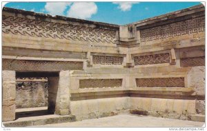 The Interior Patio of the Main Palace of Mitla, Mitla Ruins, Oaxaxa, Mexico, ...