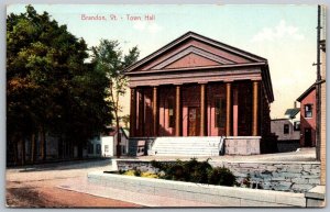 Brandon Vermont 1907 Postcard Town Hall