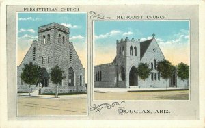 Arizona Douglas Presbyterian Methodist Churches C-1915 Postcard 22-802