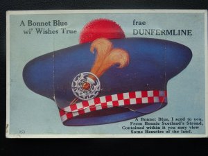 Scotland DUNFERMLINE 10 Image NOVELTY A Bonnet Blue PULL-OUT - Old Postcard