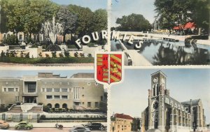 Postcard France Fourmies multi view coat of arms