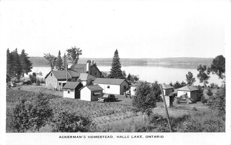 J37/ Halls Lake Ontario Canada RPPC Postcard c1940s Ackerman's Homestead 66
