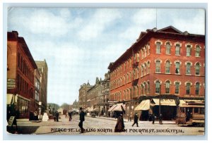 c1910 Pierce St. Looking North From Fourth St. Sioux City IA Postcard 