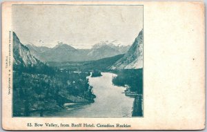 Bow Valley From Banff Hotel Canadian Rockies River Mountains Postcard