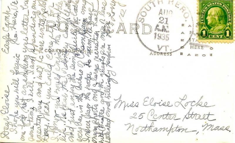 VT - South Hero. Eagle Camp, Lake Champlain Shoreline, Shore Rd. - RPPC