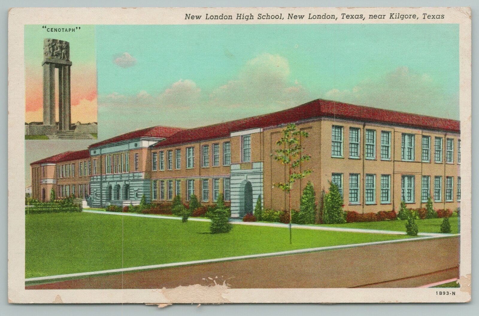 New London TexasHigh School Near Kilgore & Cenotaph/Empty TombVintage