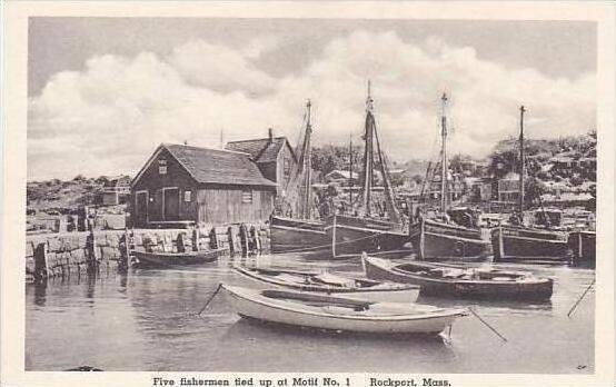 Massachusetts Rockport Five Fishermen Tied Up At Motif No 1 Albertype