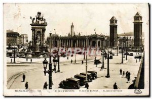 Old Postcard Barcelona Placa D & # 39Espanya Plaza De Espana