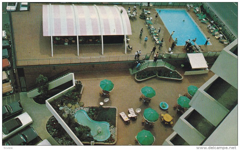 Pool and Patio Deck, New Seaway Towers Motor Hotel, Lake Shore Blvd., Toronto...