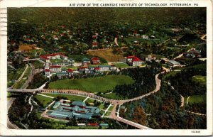 Vtg 1930s Carnegie Institute of Technology Aerial View Pittsburgh PA Postcard