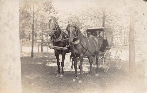 J72/ Toledo Ohio RPPC Postcard c1910 Horse Buggy Man  142