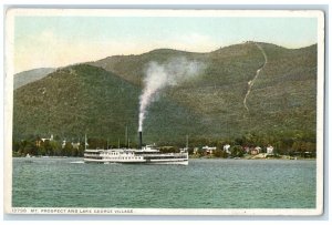 1912 Mt. Prospect Steamer Lake George Village New York Vintage Antique Postcard