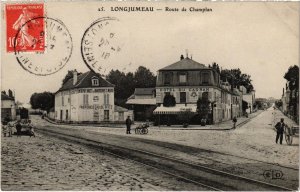 CPA AK LONGJUMEAU Route de Champlan TRAM VAPEUR (977444)