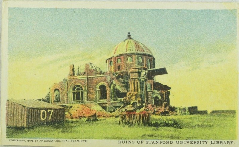 C.1906 San Francisco Earthquake Stanford Library Postcard P97
