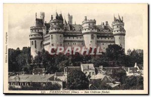 Old Postcard Pierrefonds Oise The Chateau feudal