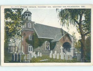 Unused W-Border GRAVEYARD CEMETERY AT CHURCH Wilmington Delaware DE hs7387