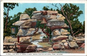 Postcard Grand Canyon - Fred Harvey  - The Arch at Hermit's Rest