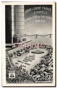 Postcard Old Glory to our Paris France Arc de Triomphe eternal Tomb of the Un...