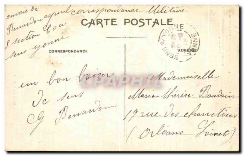 Old Postcard Sens La Cathedrale Portal Abraham